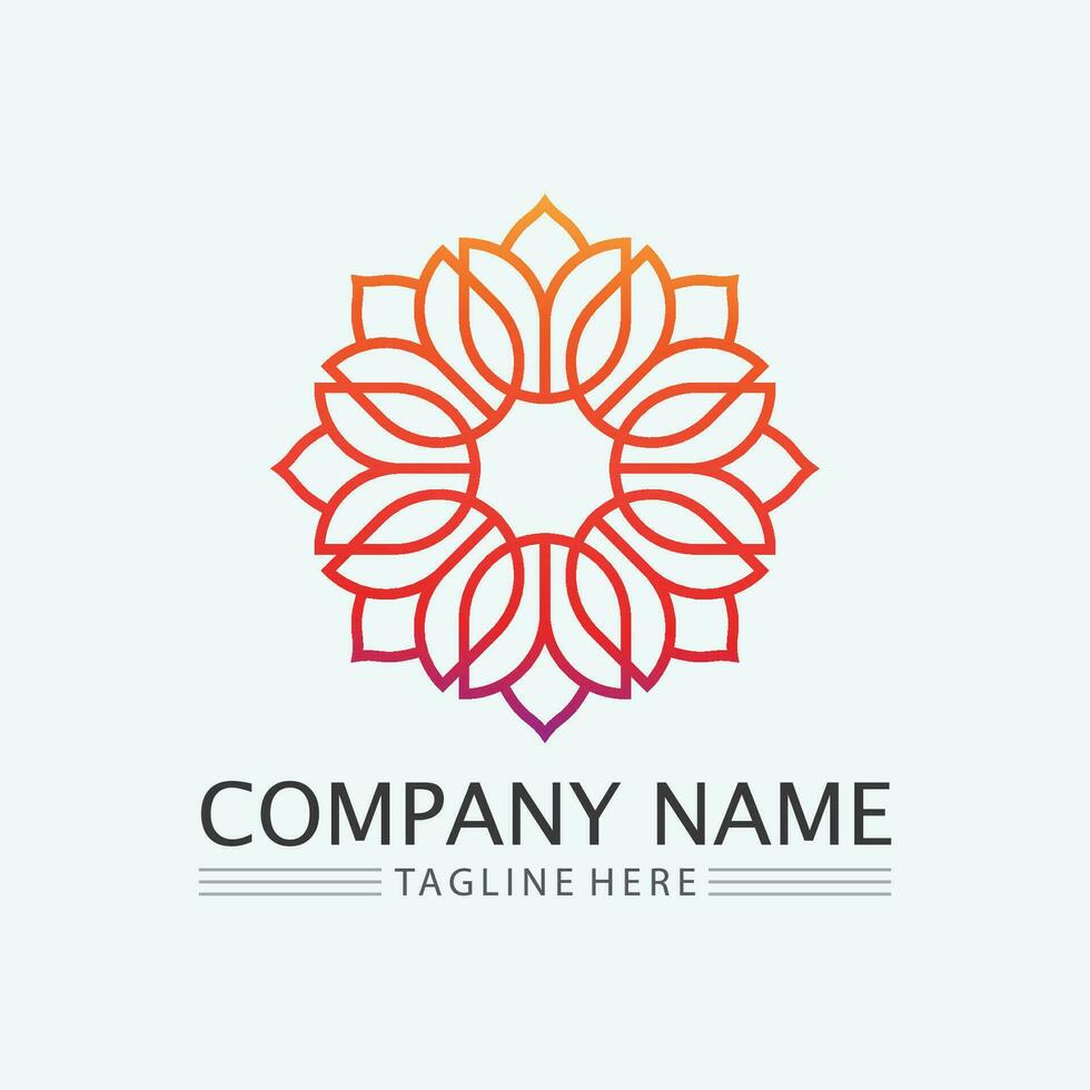 fiore logo. il circolare logo. logo di il fiore. stilizzato fiore. petali. semplice logo. il marca nome emblema logo. mandala. logo boutique. logotipo per bellezza. logo per fiore negozio. vettore