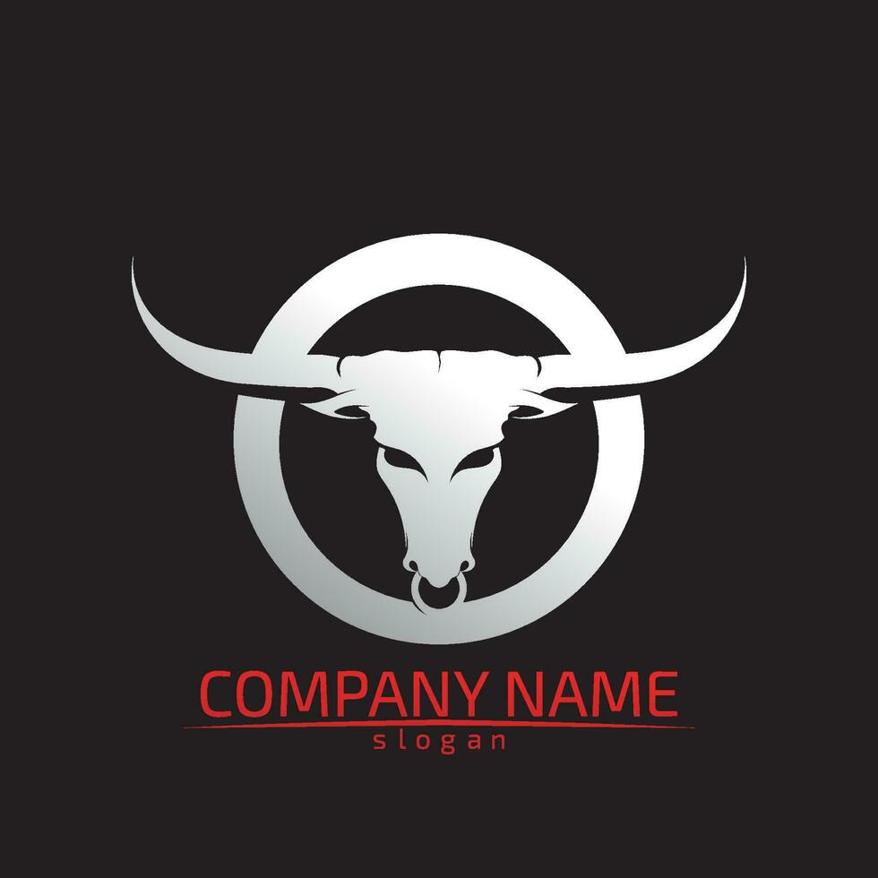logo e simboli del corno di toro modello icone app vector