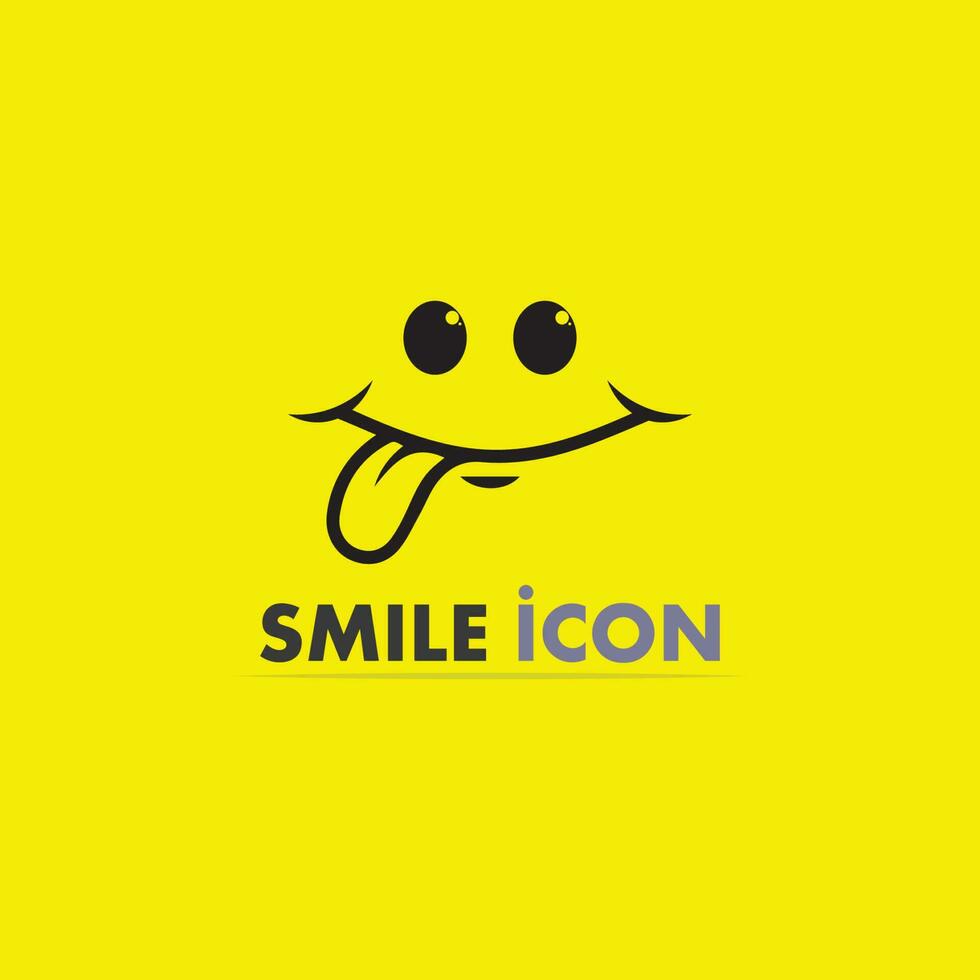 icona sorriso, sorriso, disegno vettoriale logo felice business emoticon, design divertente e vettore emoji felicità