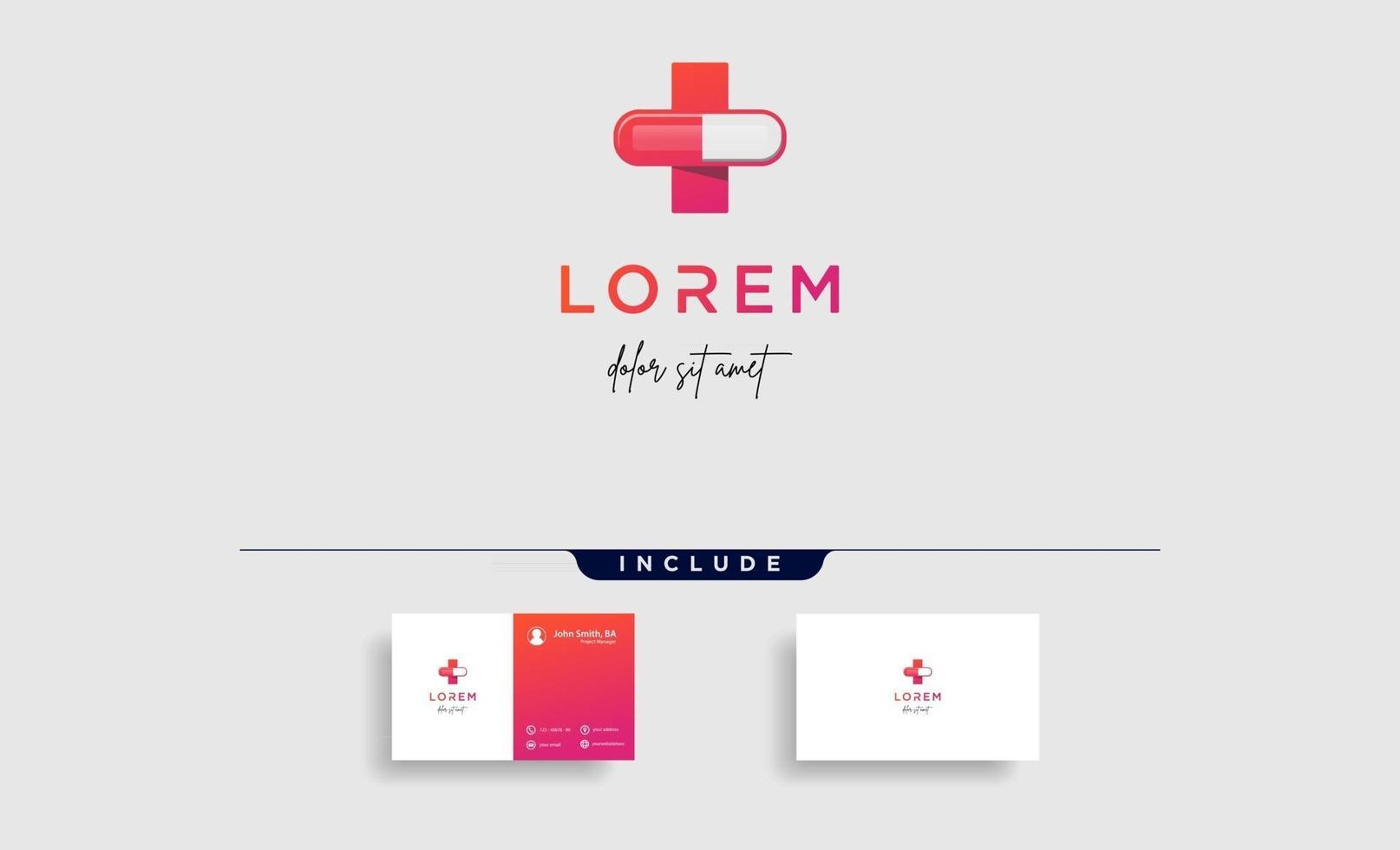 croce medica logo design illustrazione vettoriale