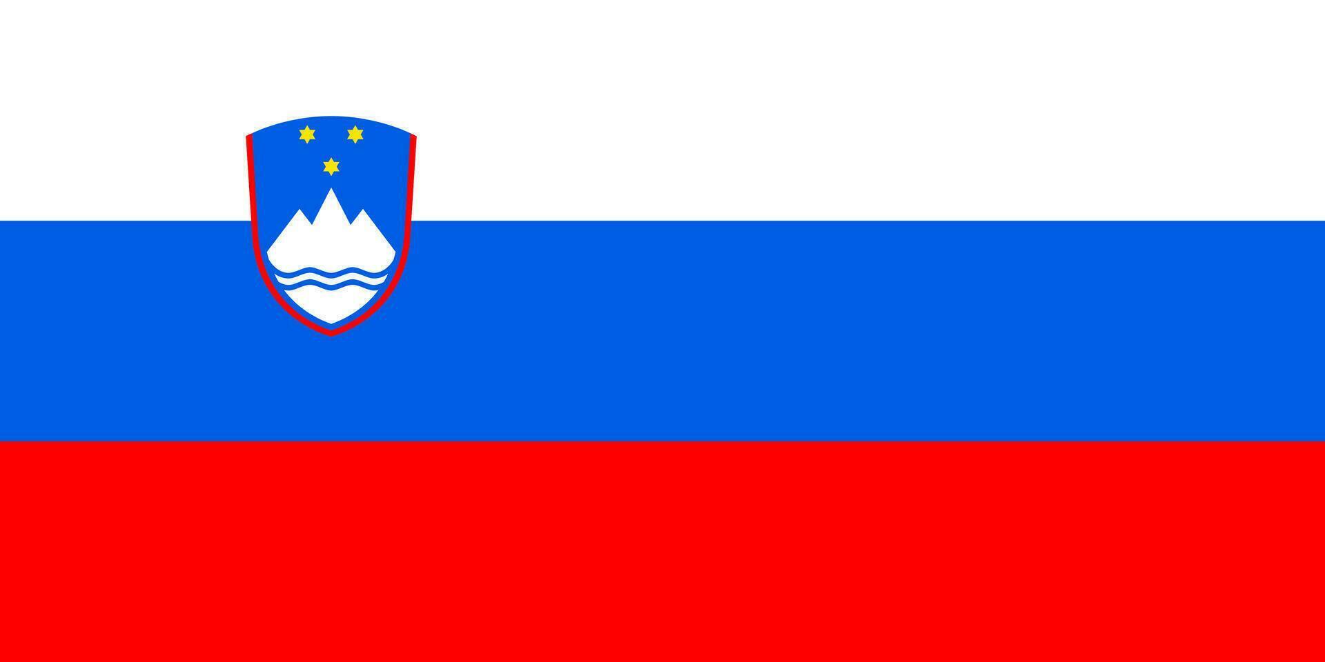 bandiera della slovenia, colori ufficiali e proporzione. illustrazione vettoriale. vettore