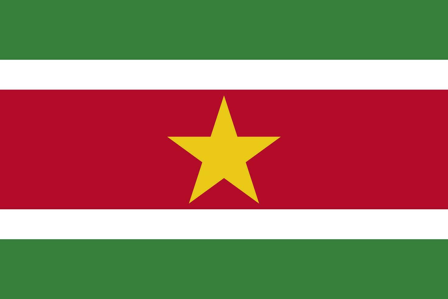 bandiera del suriname, colori ufficiali e proporzione. illustrazione vettoriale. vettore