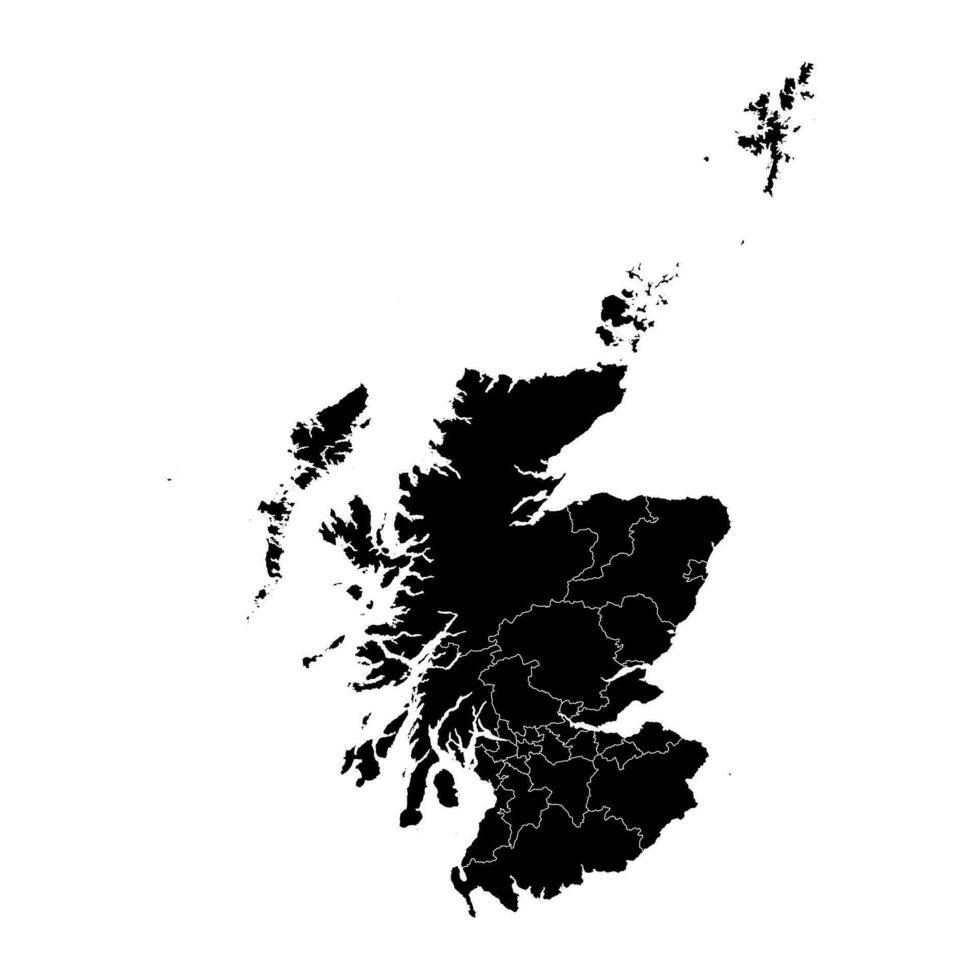 Scozia carta geografica con consiglio le zone. vettore illustrazione.