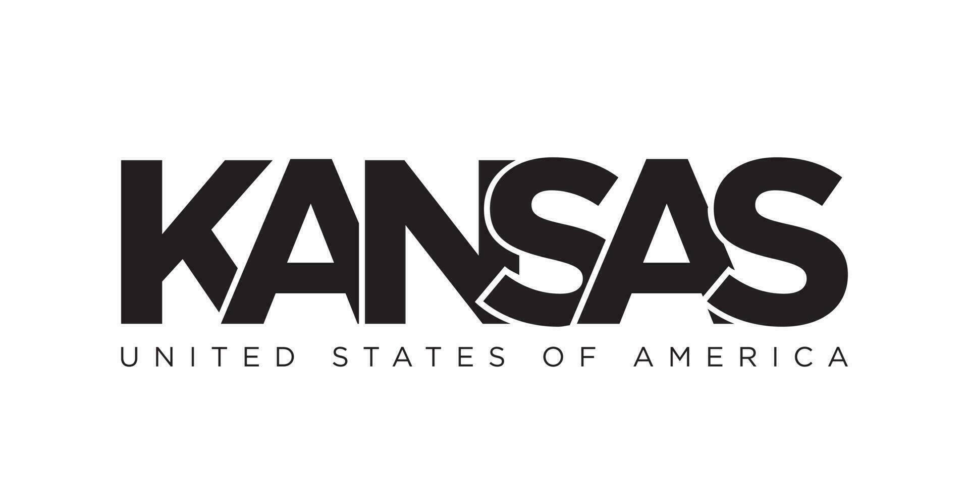 Kansas, Stati Uniti d'America tipografia slogan design. America logo con grafico città lettering per Stampa e ragnatela. vettore