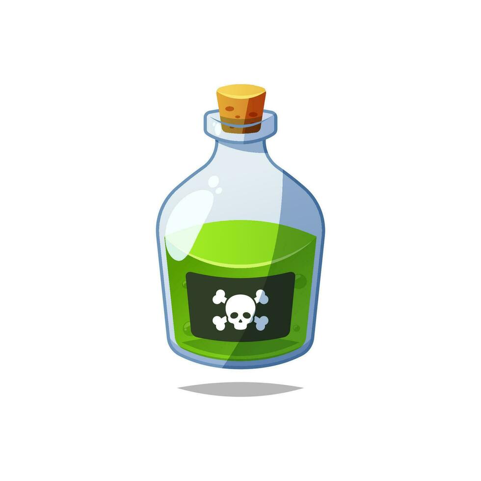 bottiglia di veleno verde vettore isolato su sfondo bianco
