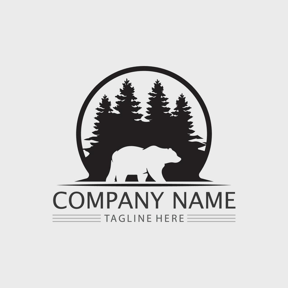 orso logo e animale vettore design grafico illustrazione