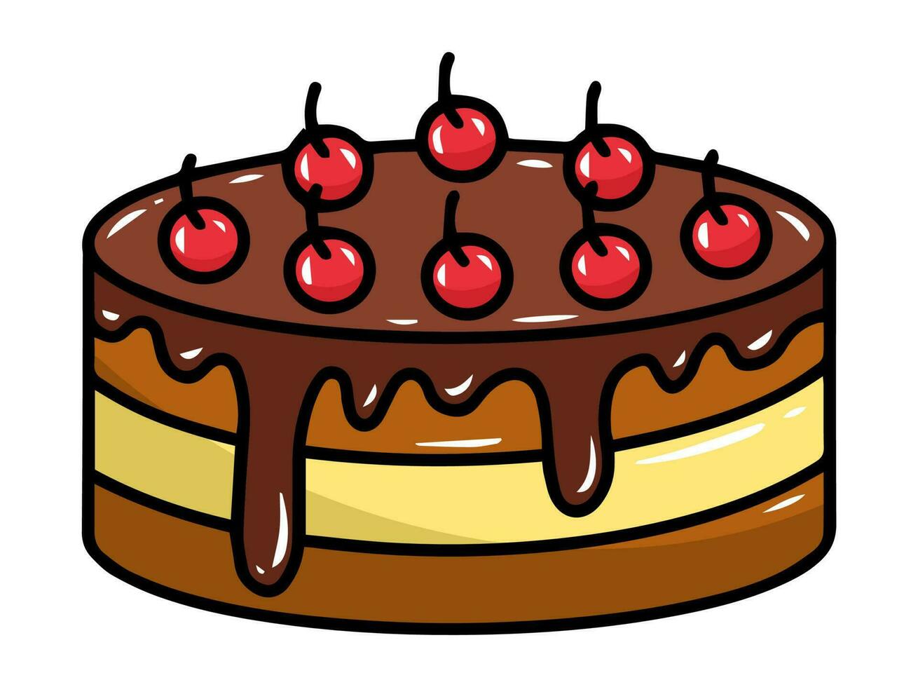 mano disegnato compleanno torta illustrazione vettore