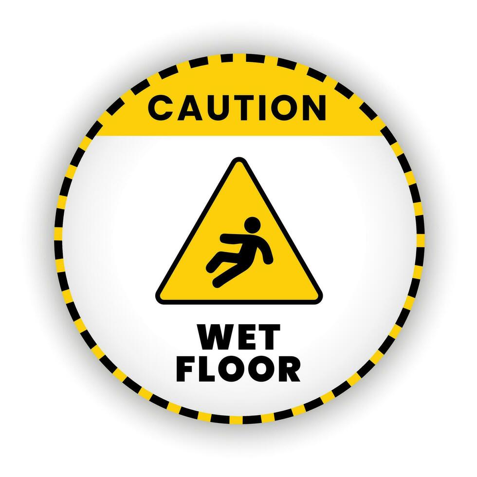 attenzione bagnato pavimento bandiera vettore, illustrazione degnarsi. cartello di avvertimento bagnato pavimento essere con attenzione. vettore