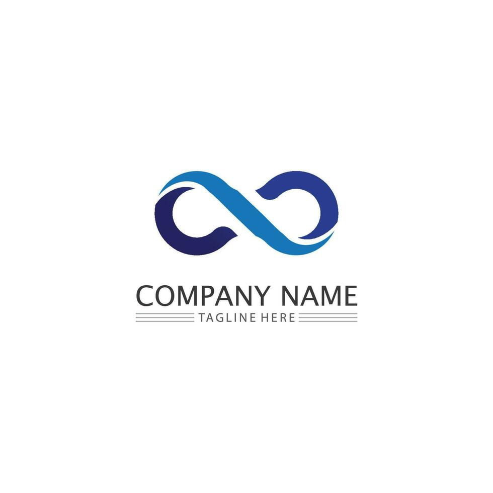 logo design infinito e icona 8, vettore, segno, logo creativo per il business e il simbolo aziendale infinito vettore