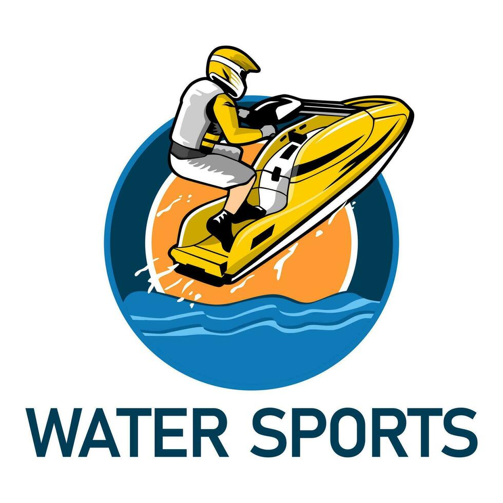 scooter acqua gli sport illustrazione logo vettore