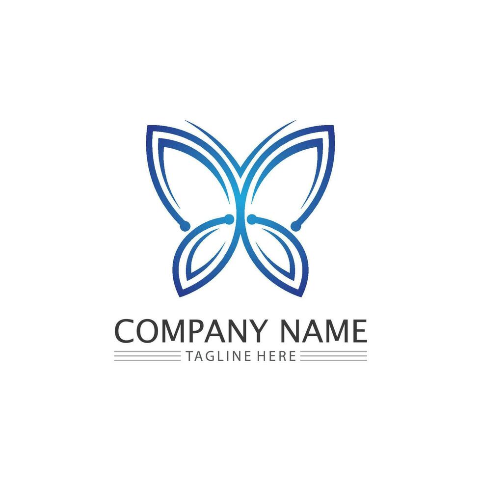 vettore farfalla concettuale semplice, icona colorata. logo. illustrazione vettoriale
