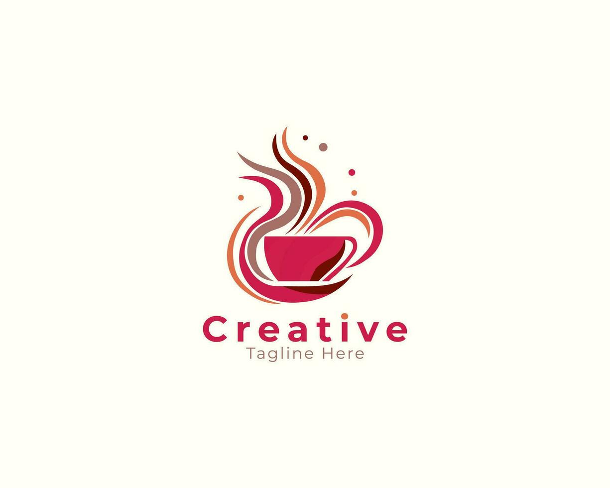 colorato tazza di caffè logo, caffè tazza logo semplice design modello vettore eps file