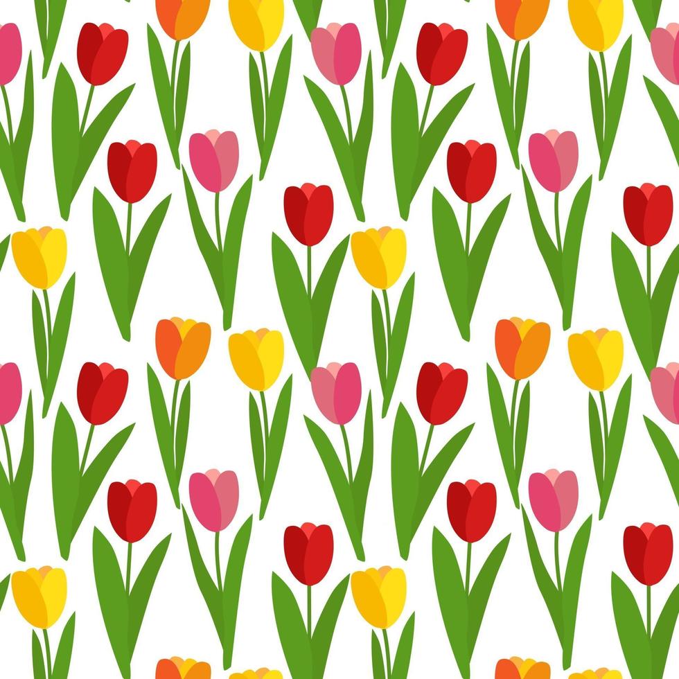 illustrazione di vettore del fondo del modello senza cuciture dei fiori del tulipano della molla