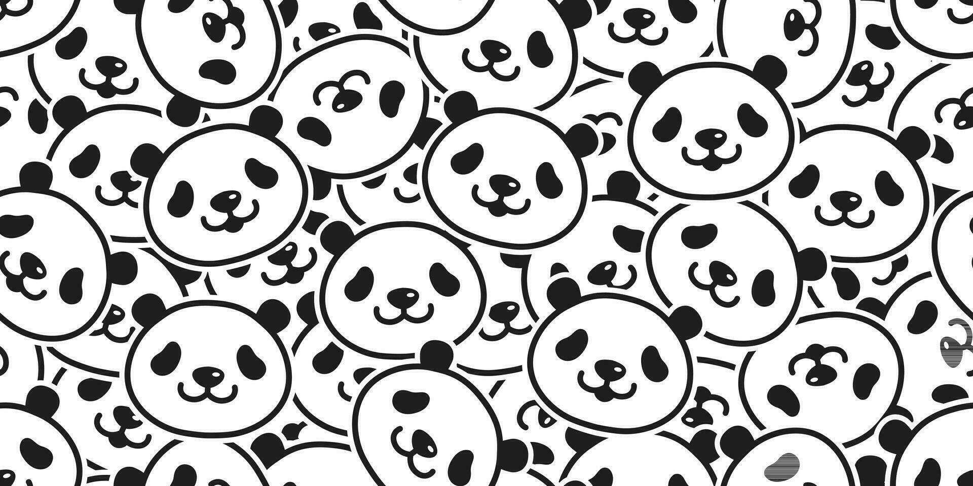 orso senza soluzione di continuità modello panda vettore polare orso bambù orsacchiotto sciarpa isolato piastrella sfondo cartone animato ripetere sfondo scarabocchio illustrazione