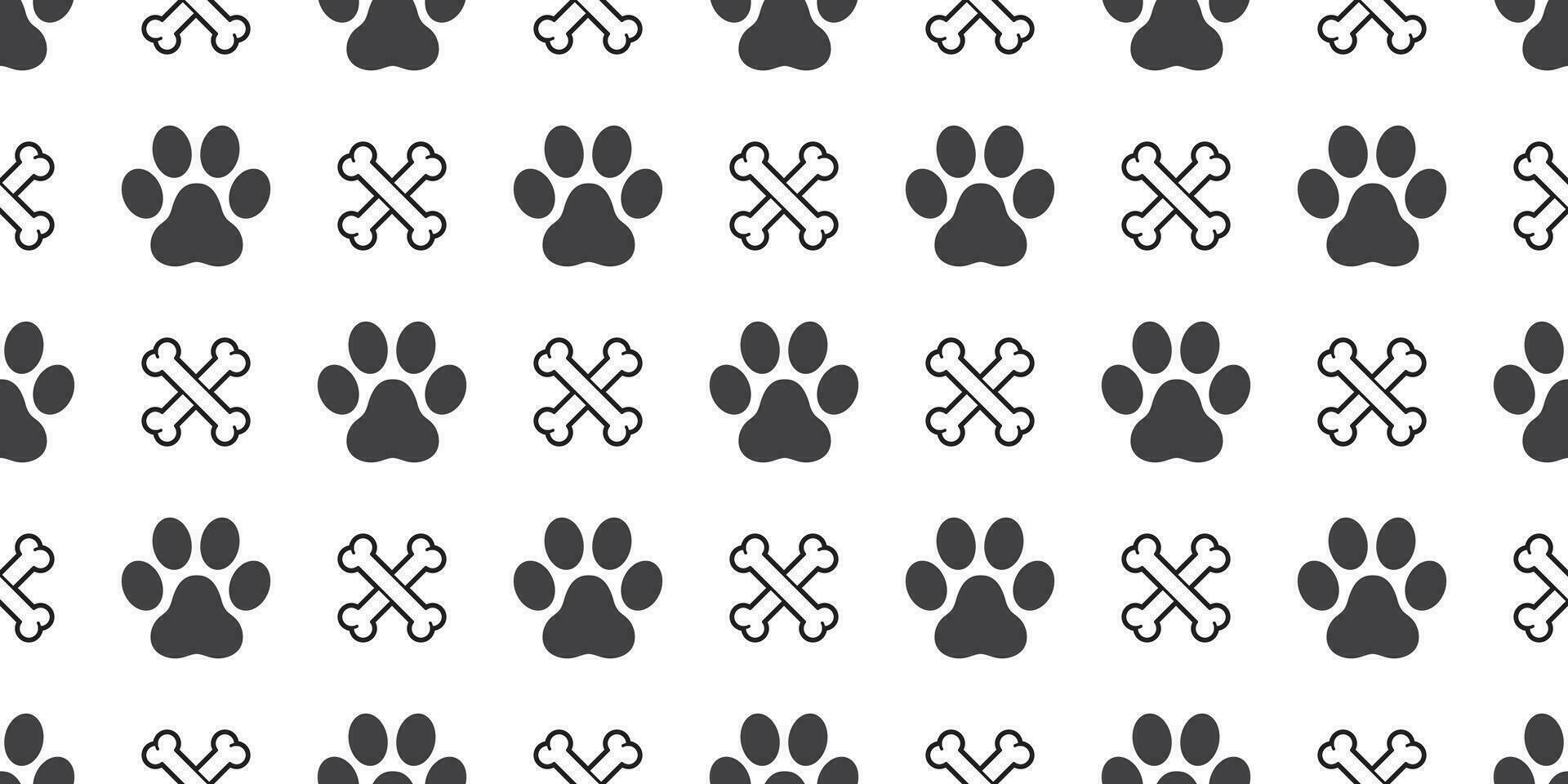cane zampa senza soluzione di continuità modello vettore osso gatto zampa cucciolo gattino cartone animato isolato ripetere sfondo piastrella sfondo