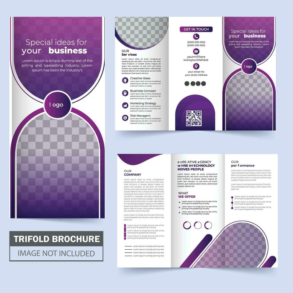 attività commerciale trifold opuscolo annuale rapporto coperchio, digitale marketing tri piegare aziendale opuscolo copertina o aviatore design. Catalogare con astratto geometrico sfondo. moderno modello vettore