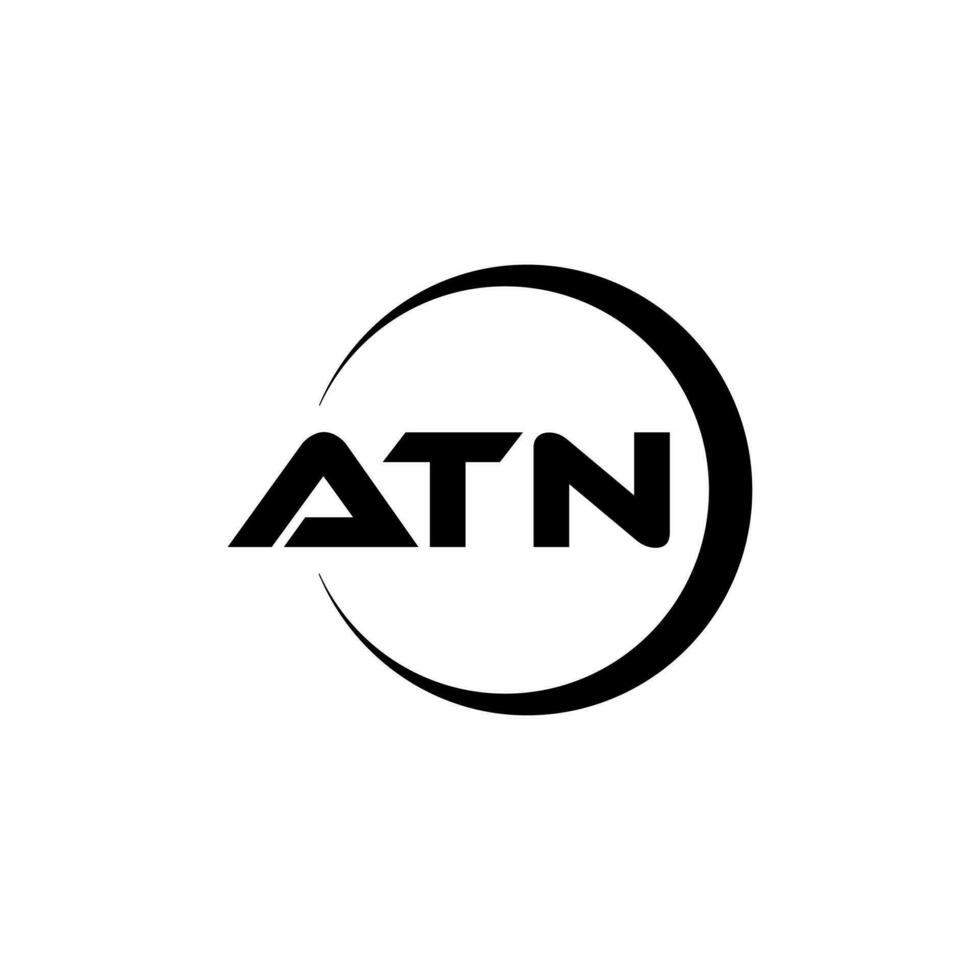 atn lettera logo design nel illustrazione. vettore logo, calligrafia disegni per logo, manifesto, invito, eccetera.