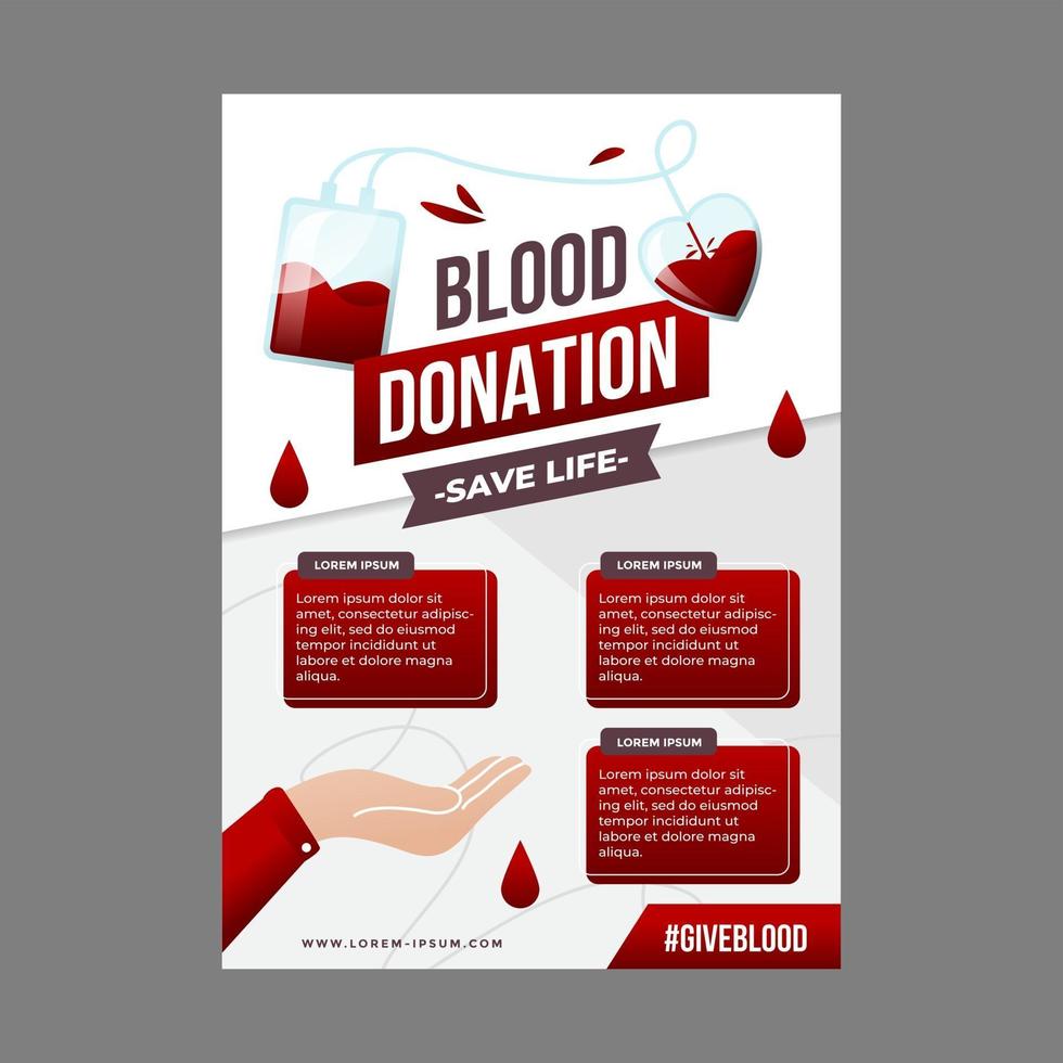 modello di poster per la donazione di sangue vettore