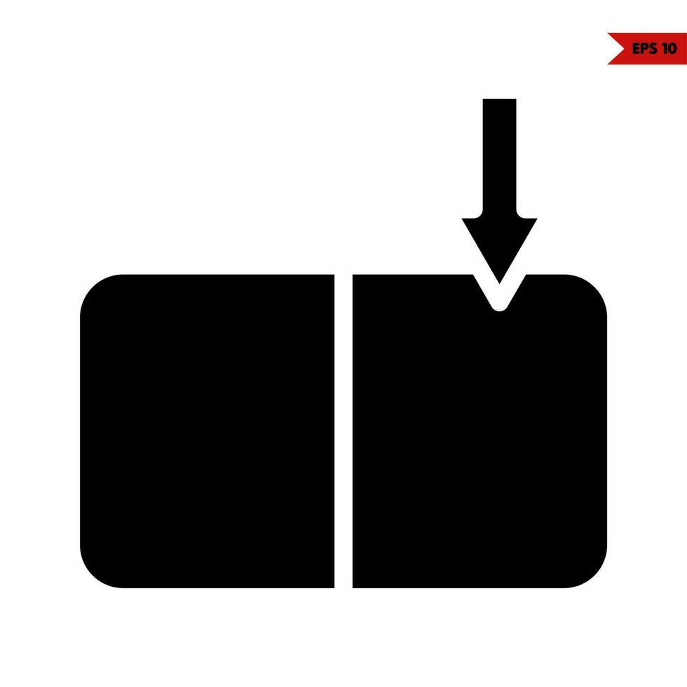 cartella e giù freccia glifo icona vettore