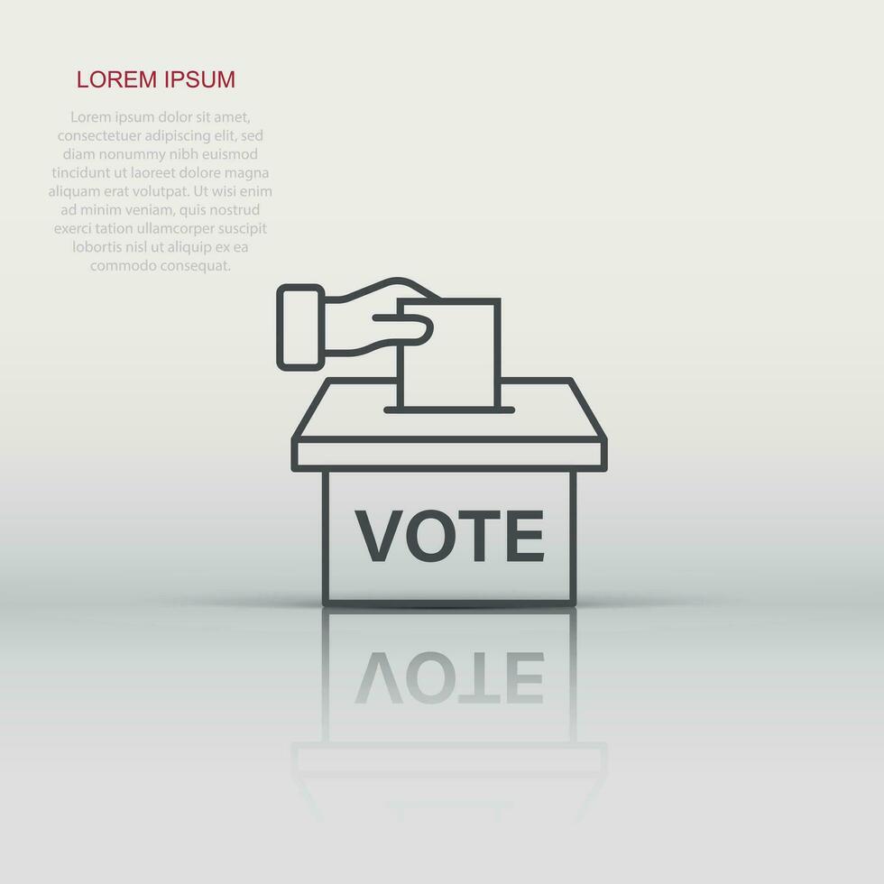 votazione icona nel piatto stile. scrutinio scatola vettore illustrazione su bianca isolato sfondo. elezione attività commerciale concetto.