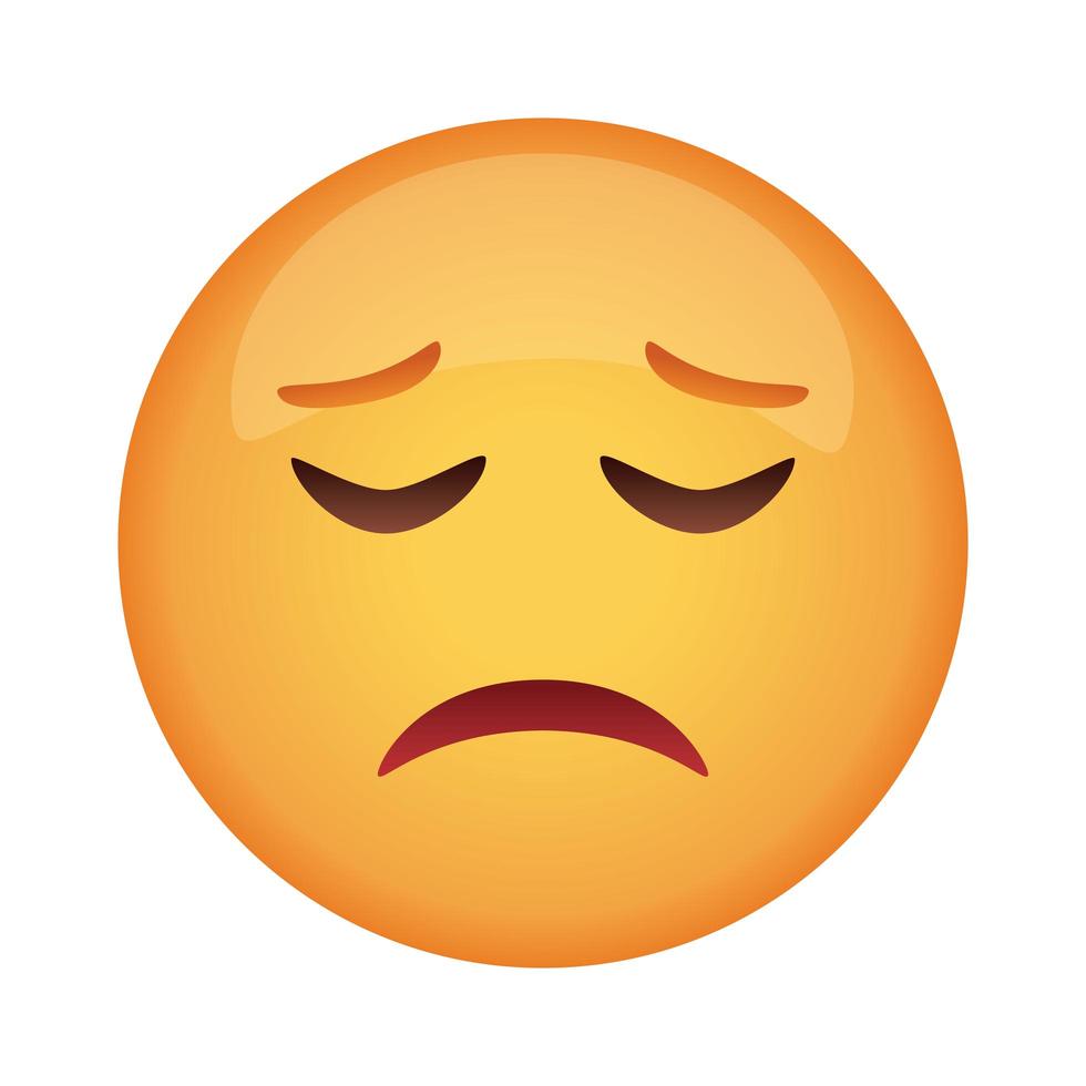 icona di stile piatto classico faccia triste emoji vettore