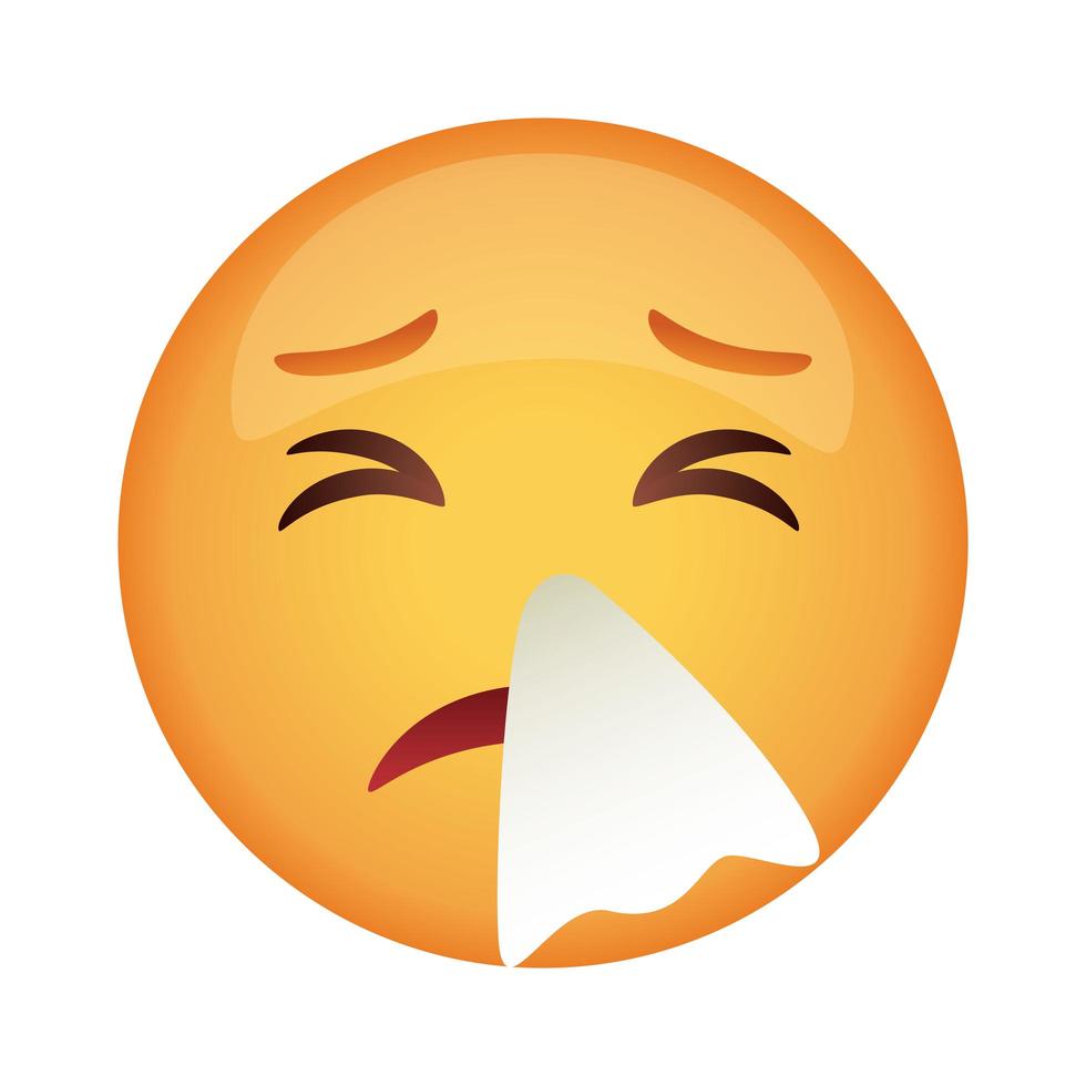 icona di stile piatto di emoji faccia malattia vettore