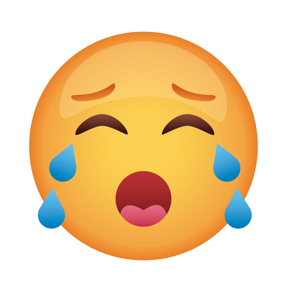 piangere emoji faccia classica icona di stile piatto vettore