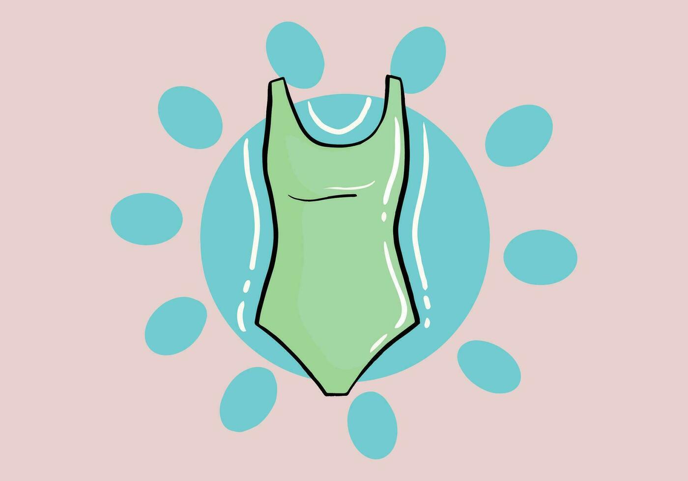 luminosa colorato costume da bagno. spiaggia femmina form.costumi da bagno singolo icona nel cartone animato stile vettore simbolo
