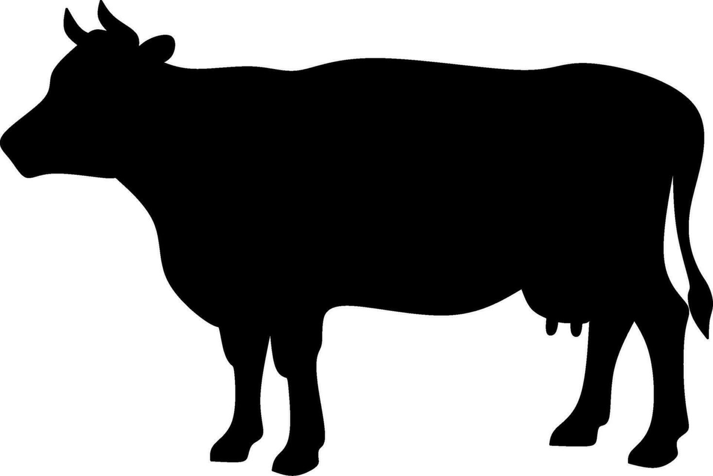 bestiame icona vettore illustrazione. silhouette mucca icona per bestiame, cibo, animale e eid al adha evento. grafico risorsa per Qurban design nel Islam e musulmano cultura