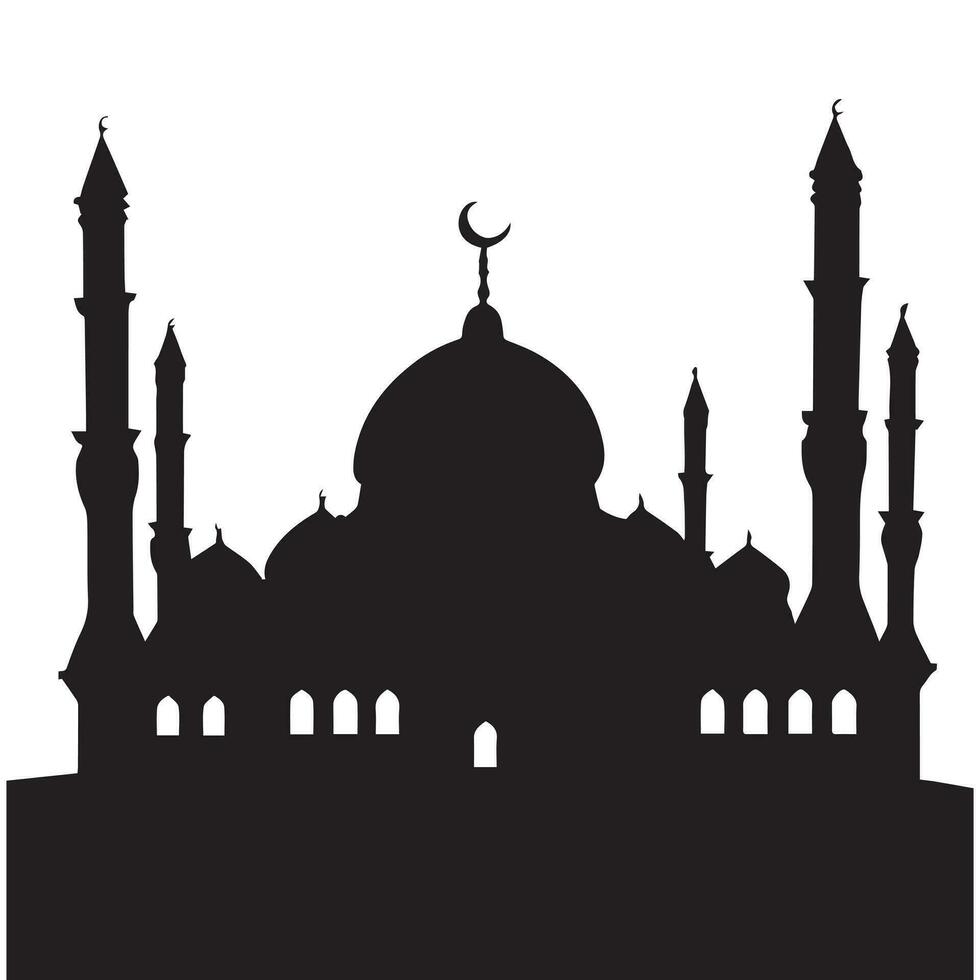 un' bellissimo moschea vettore silhouette illustrazione