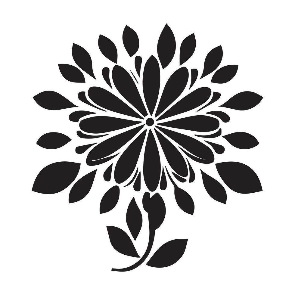 floreale fiore design vettore illustrazione nero colore