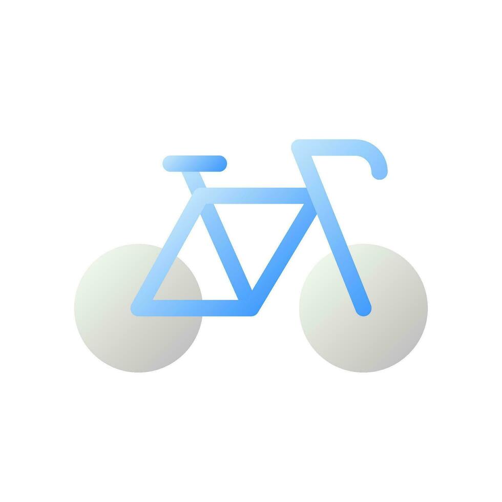 bicicletta piatto pendenza bicolore ui icona. equitazione bicicletta. noleggio servizio. mezzi di trasporto modalità. semplice pieno pittogramma. gui, UX design per mobile applicazione. vettore isolato rgb illustrazione