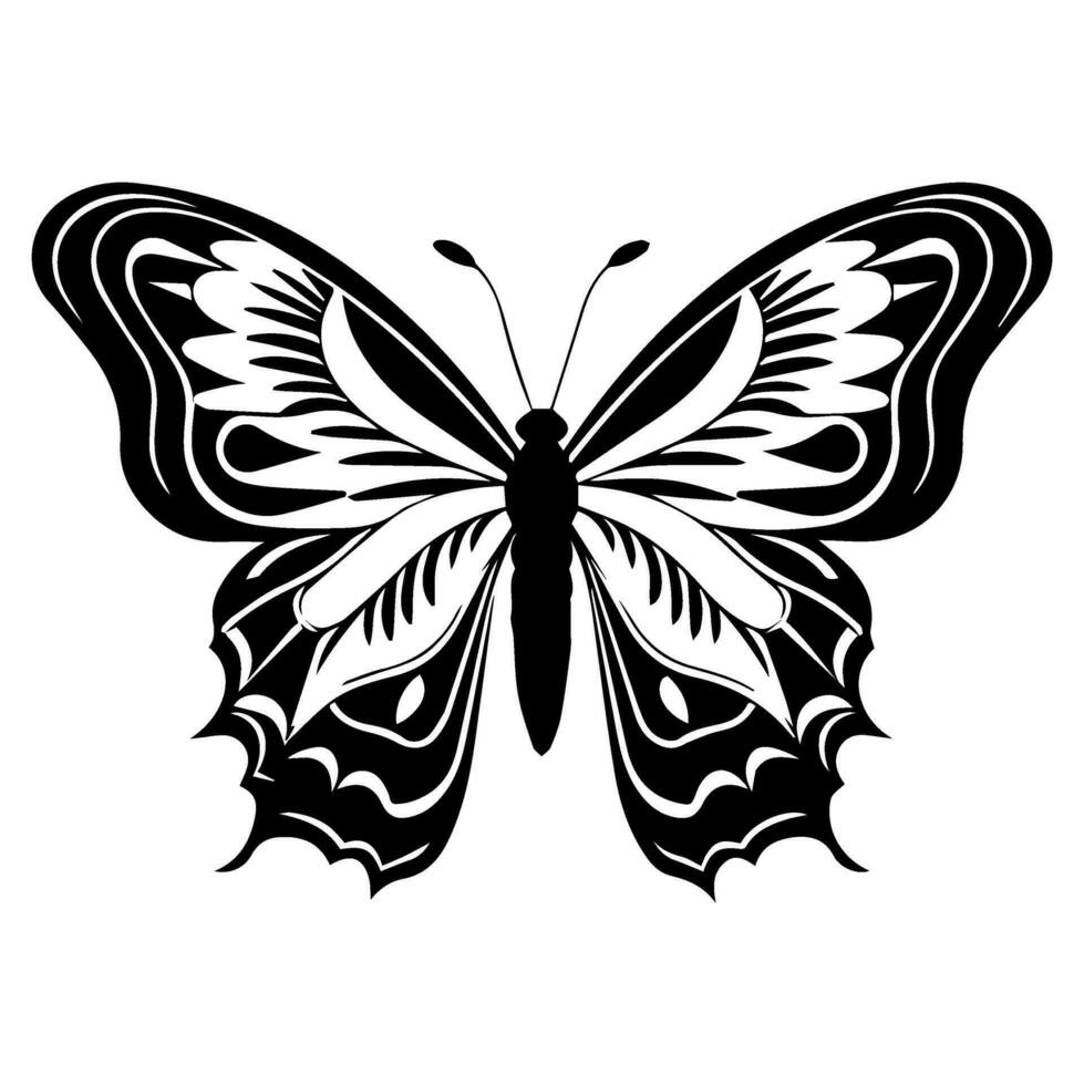 farfalla tatuaggio totem vettore icona, illusioni modello Ali.