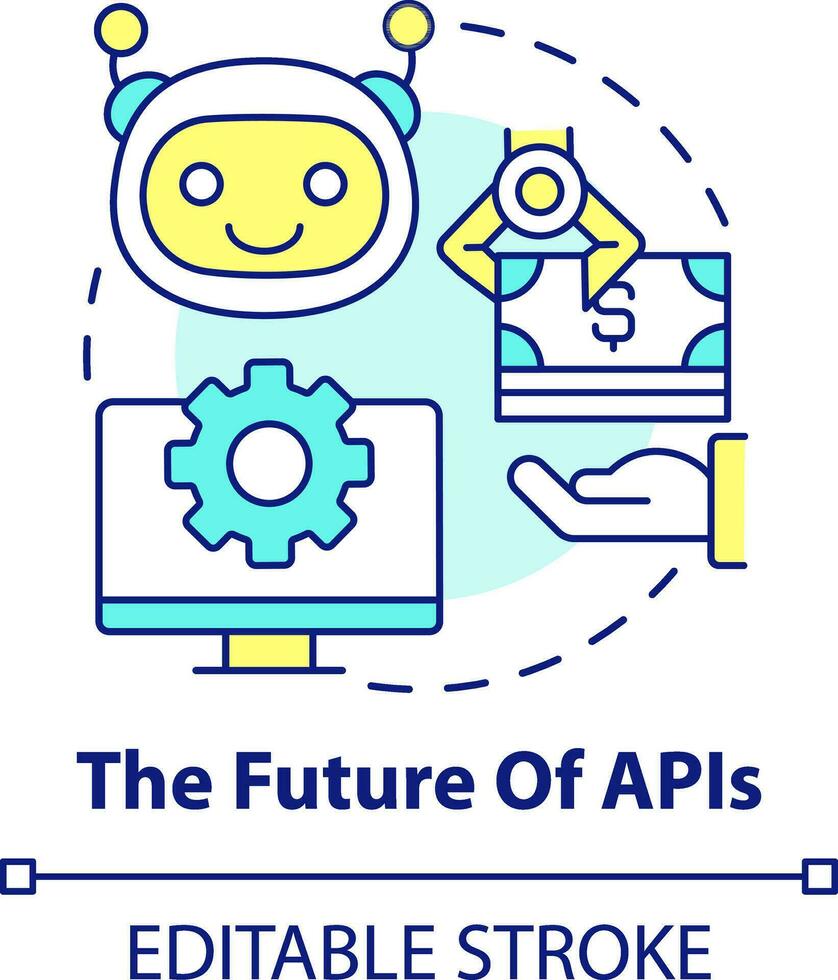 futuro di fpis concetto icona. applicazione programma interfaccia. tesoreria gestione tendenza astratto idea magro linea illustrazione. isolato schema disegno. modificabile ictus vettore