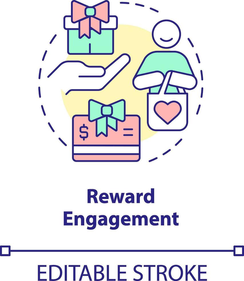 ricompensa Fidanzamento concetto icona. lealtà programma. cliente Fidanzamento strategia astratto idea magro linea illustrazione. isolato schema disegno. modificabile ictus vettore