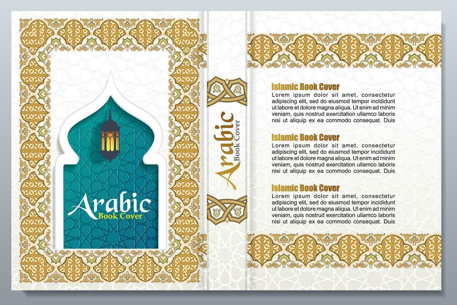 Arabo modello libro copertina disegno, islamico arti vettore
