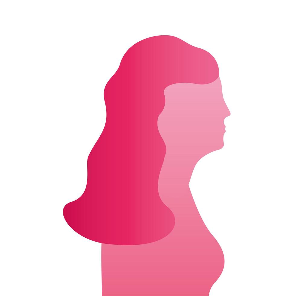 icona di stile silhouette figura di donna rosa vettore