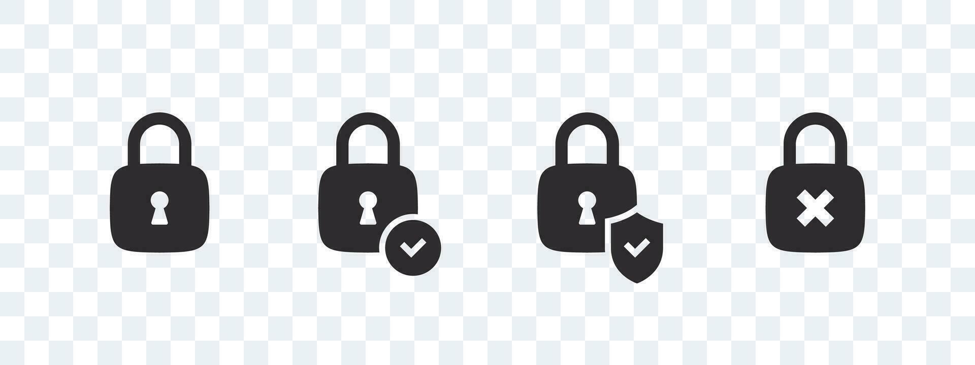 sicurezza serratura icone. lucchetti icone. sicurezza simbolo distintivi. vettore scalabile grafica