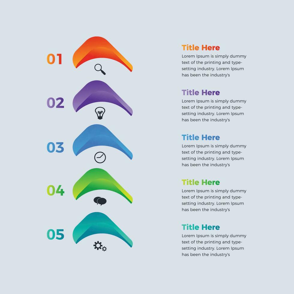 5 attività commerciale infografica design. vettore di modelli per moderno vettore grafico, diagramma e presentazioni. attività commerciale concetto con opzioni, passi, parti o processi Infografica modello