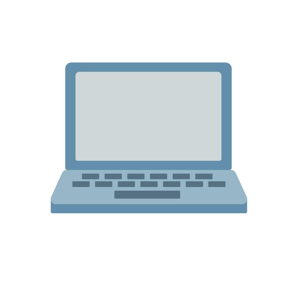 vettore illustrazione di blu grigio attività commerciale icone. il computer portatile icona su un' bianca sfondo.