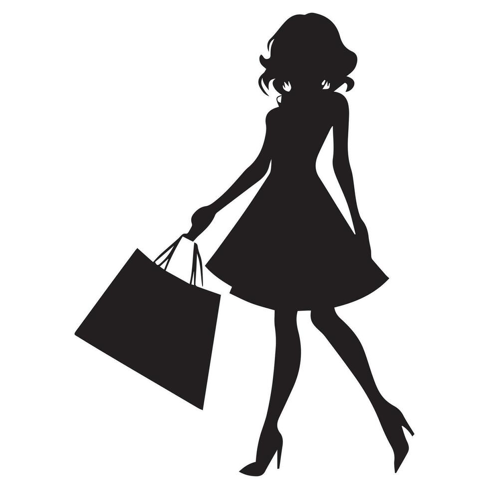 shopping vettore silhouette illustrazione