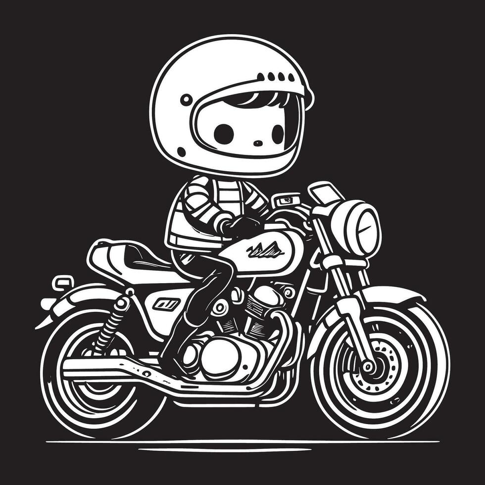un' motociclo vettore clipart, motociclo linea arte logo, motociclo vettore silhouette, un' uomo equitazione un' motociclo vettore,