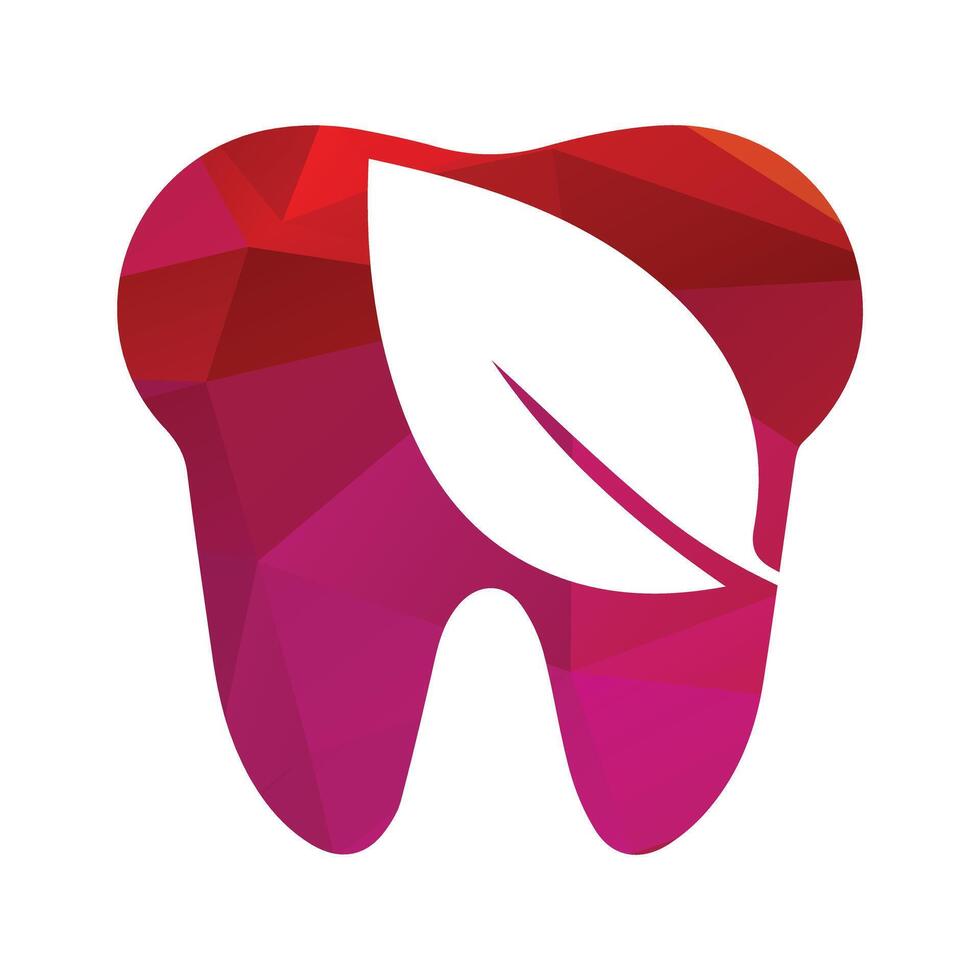 dente logo dentale cura con foglia vettore illustrazione