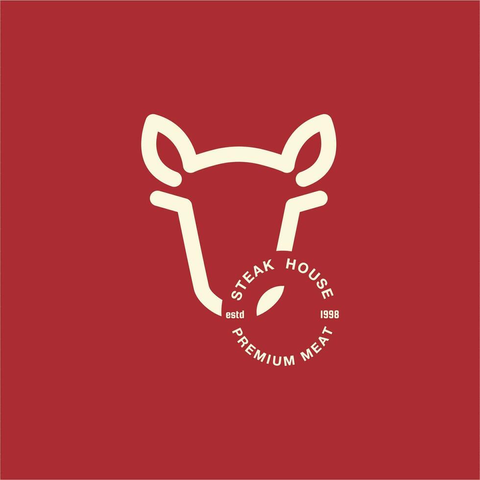 semplice la macelleria logo Manzo distintivo idea, biologico carne negozio vettore design ispirazione