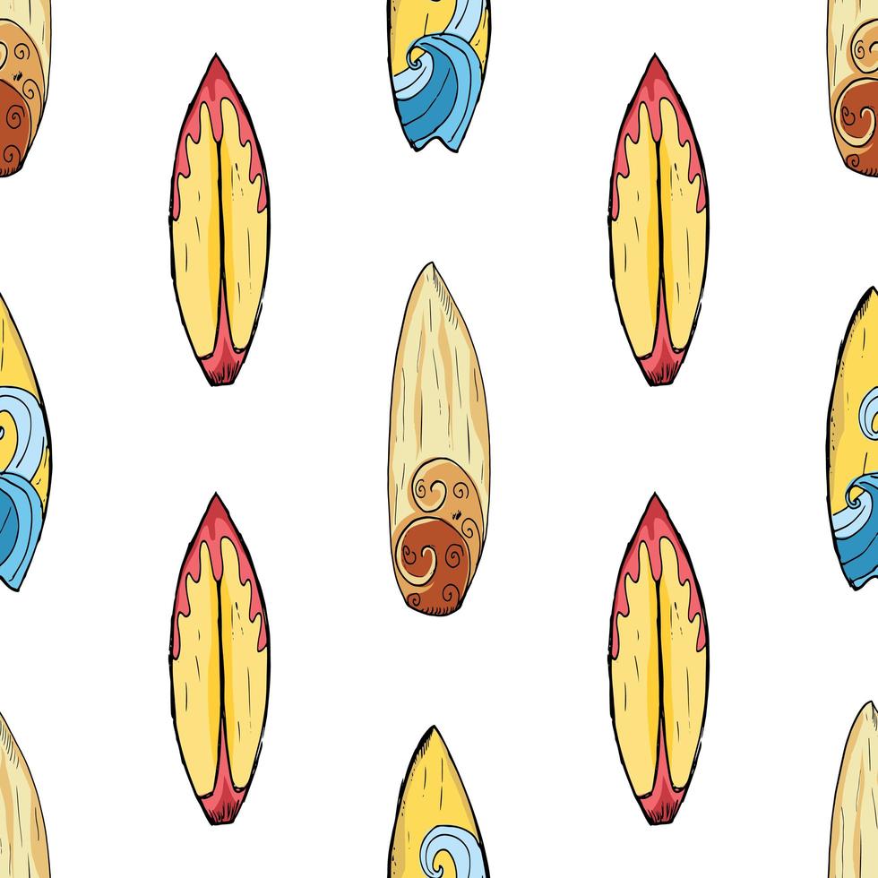 tavole da surf seamless pattern disegnati a mano schizzo sfondo tipografia design illustrazione vettoriale