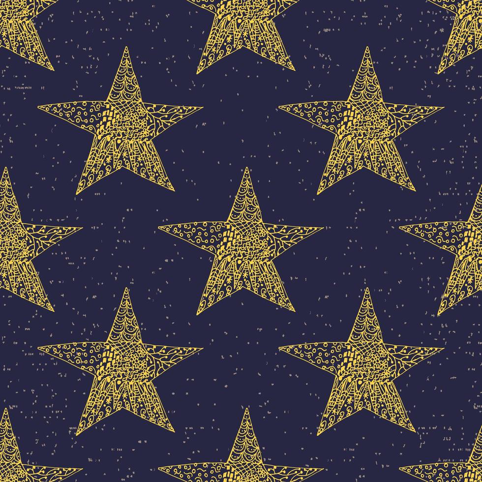 Star sketch doodles seamless pattern disegnati a mano illustrazione vettoriale