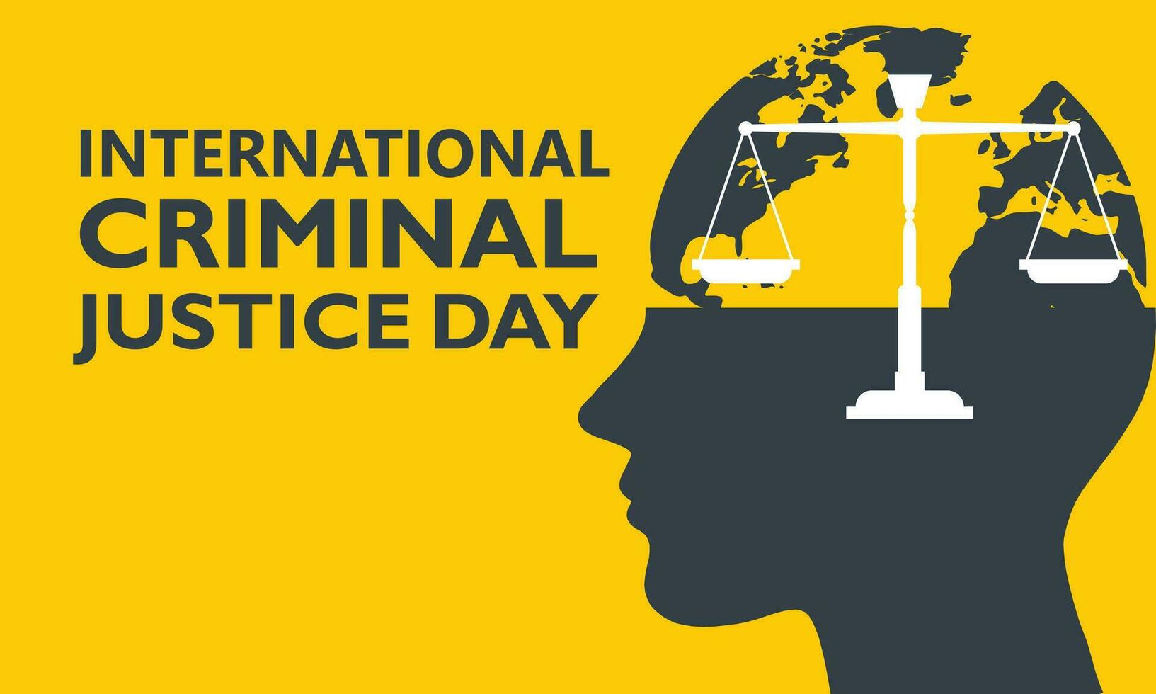 vettore illustrazione di internazionale penale giustizia giorno manifesto o bandiera design