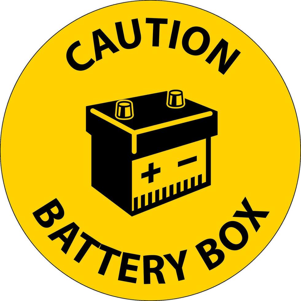 attenzione batteria scatola con icona cartello su bianca sfondo vettore