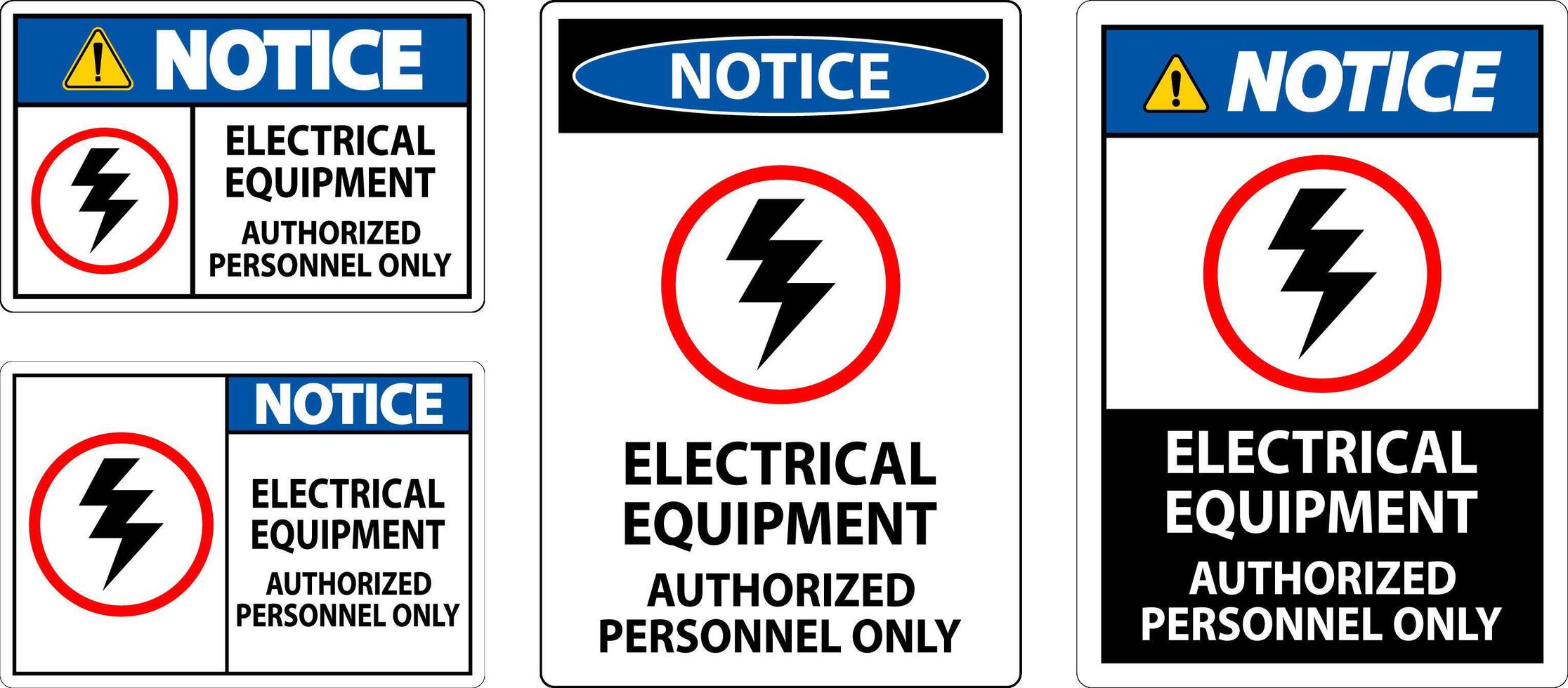 elettrico sicurezza cartello Avviso, elettrico attrezzatura autorizzato personale solo vettore