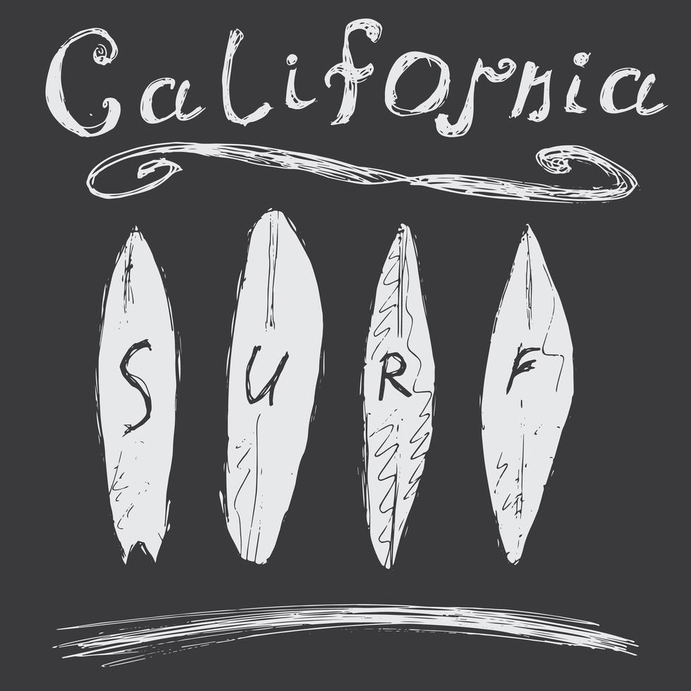 t-shirt design di stampa, grafica tipografica estate illustrazione vettoriale distintivo applique etichetta california surf sign